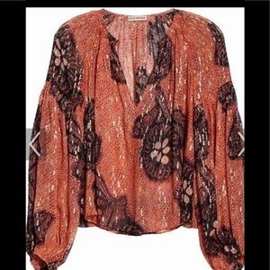 Ulla Johnson peach Sanya blouse